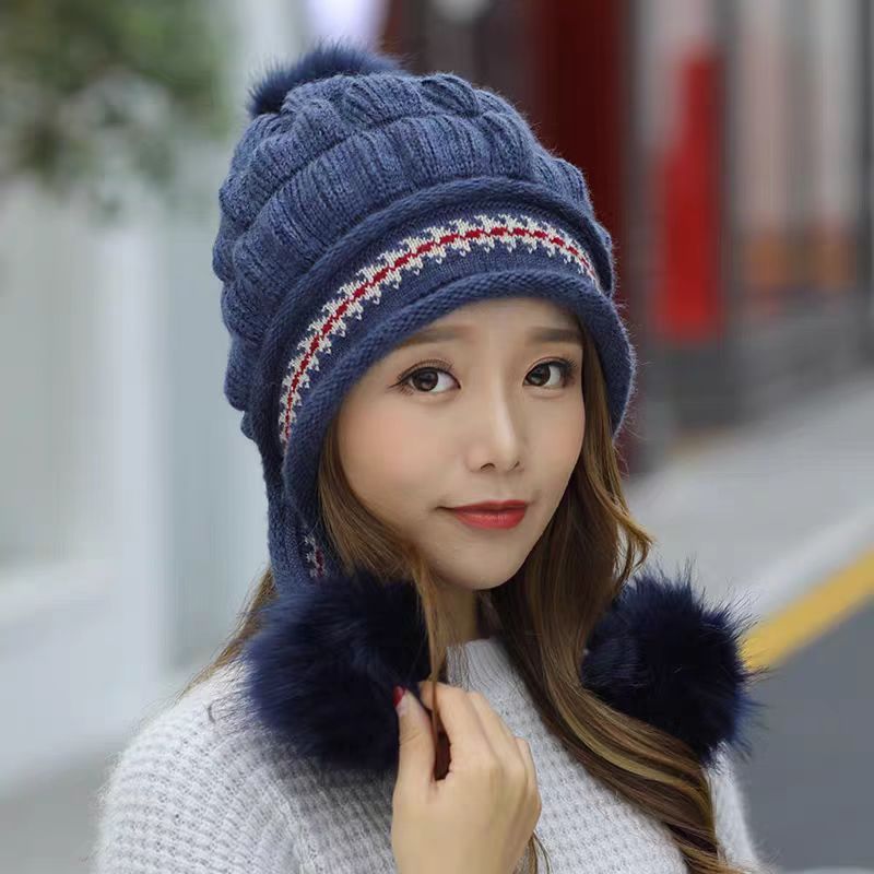 Cappello lavorato a maglia con protezione per le orecchie da donna, stile genitore-bambino, per adulti, carino, alla moda, autunno inverno, foderato in pile_voghion.com