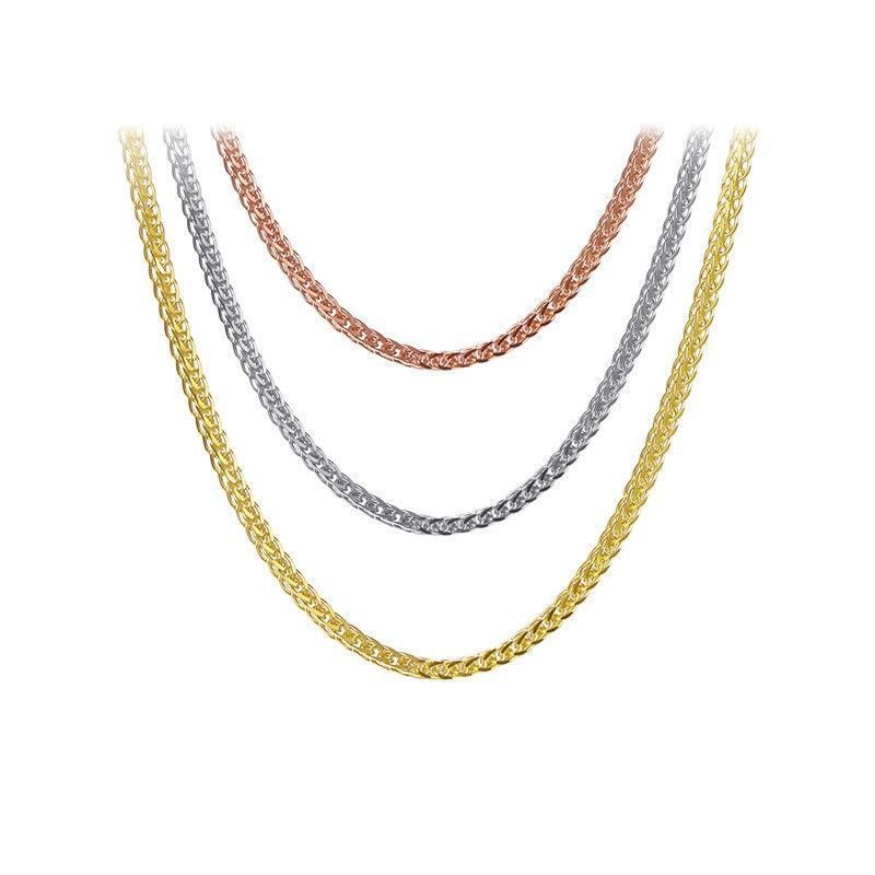 S Pure Silver Carved Chopard Chain For Women, Ins Simple Versatile Shiny Lucky Cuban Necklace_voghion.com