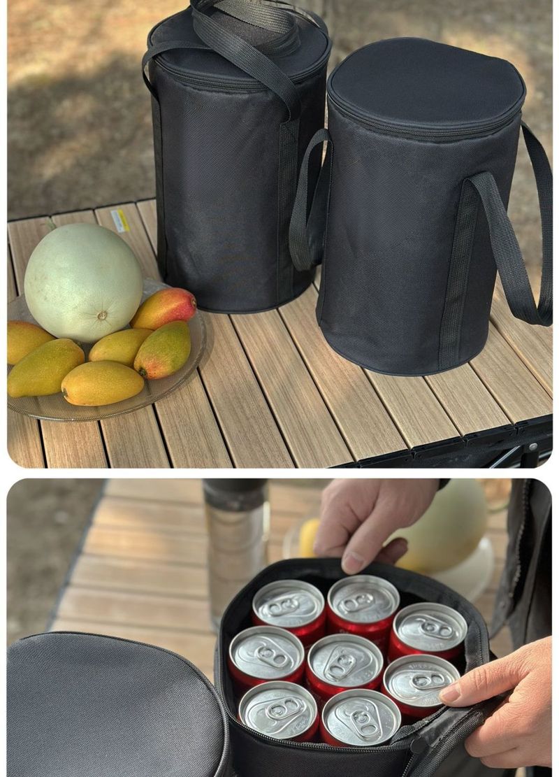 Eimer Handheld Runde Lunchbox Handtasche Wein Outdoor Getränke Lampe Tee-Set Aufbewahrungstasche_voghion.com