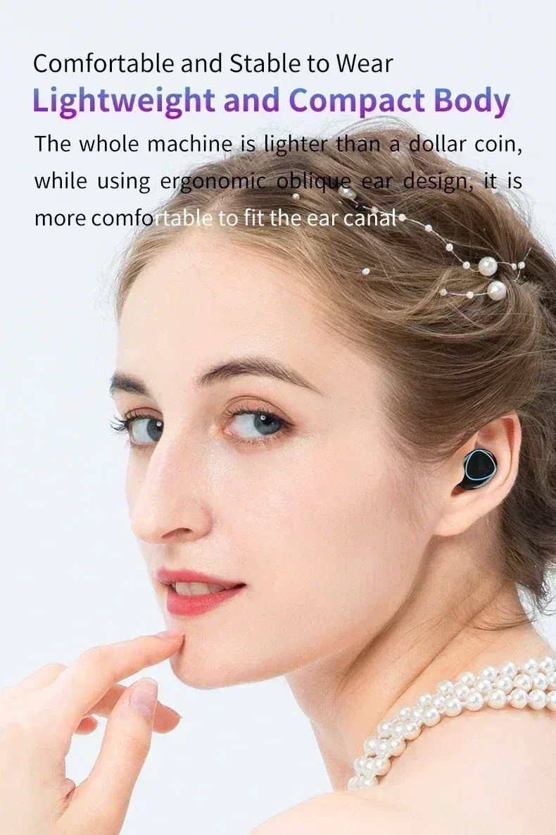 Original M10 Headphones Bluetooth Wireless Earpods Sports Stereo Noise Canceling Headphone Microphone Speaker_voghion.com