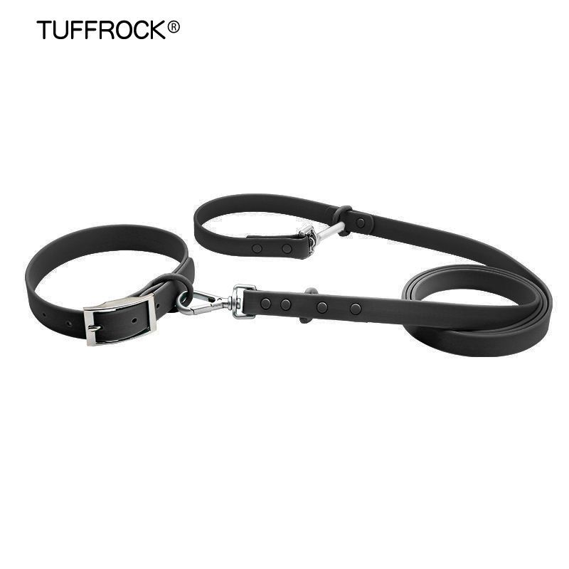 PVC-wasserdichtes Hundehalsband, weiche, silikonartige Doppelkopf-Leine für Haustiere_voghion.com