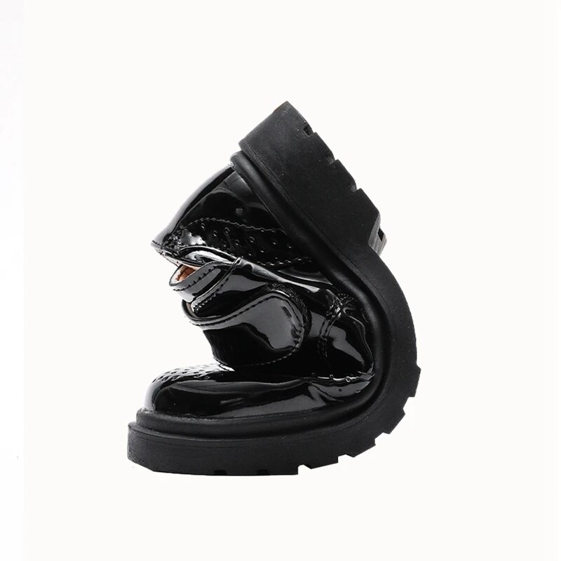 SHLIANG Mode Jungen Schwarze Lederschuhe Weiche Leistung Frühling Herbst Neue Britische Stil Weiche Halbschuhe Schwarz für Uniform Kinder SA126_voghion.com