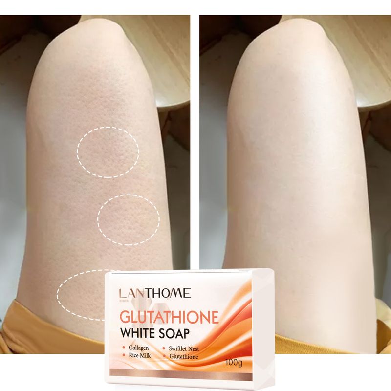 Jabón facial de glutatión para aclarar la piel, limpieza profunda, jabones hidratantes hechos a mano con glutatión para el cuidado del cuerpo_voghion.com