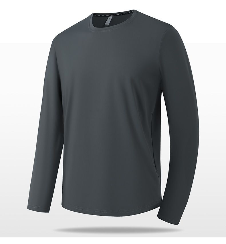 Men's Winter Performance Long Sleeve T-Shirt – High-Stretch & Warm Stand Collar Running & Hiking Top (Black, Dark Gray, Khaki, EU Sizing M-5XL)_voghion.com