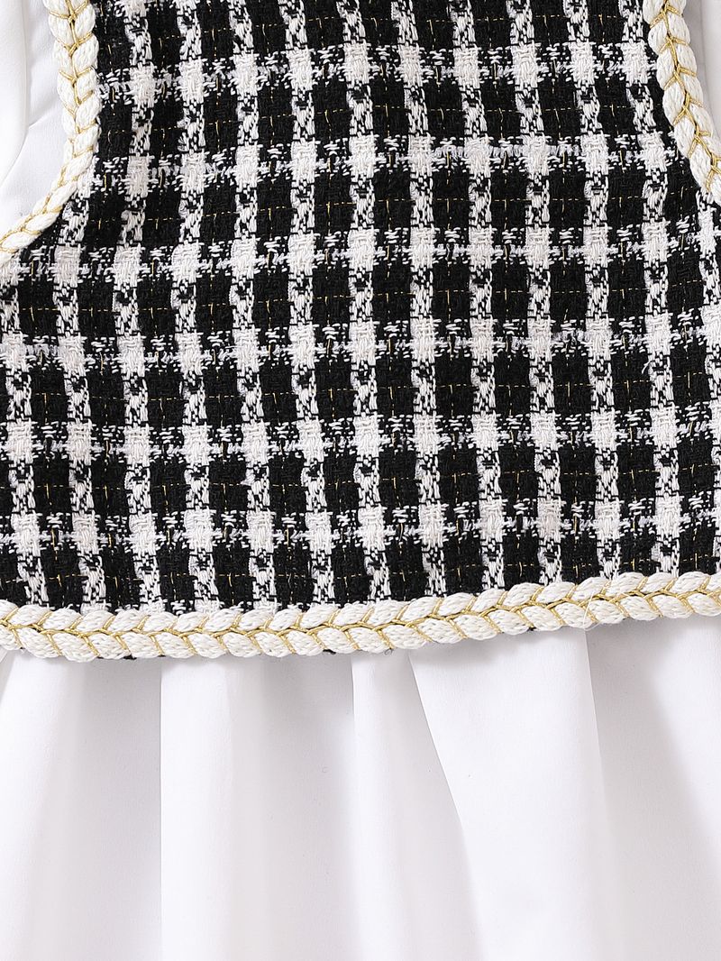 2024 Autumn Small Fragrant Style Vest Lace Collar Loose Temperament Dress without Hat_voghion.com