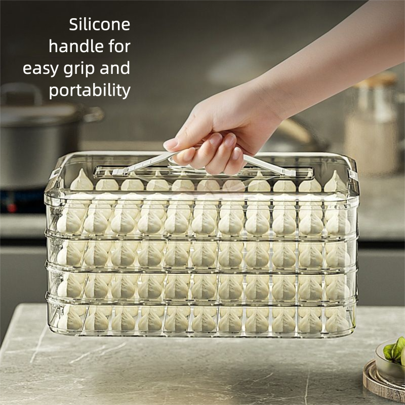 Dumpling Storage Freezer Kitchen Food Grade Timer Quick-Frozen Dumplings Wonton Refrigerator Sealed Fresh-Keeping Box_voghion.com