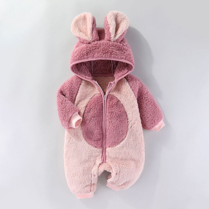 Tutina invernale per mamma e bambini, con cappuccio, foderata in morbido pile, per neonati e bambini (0-12 mesi) – Design accoglienti a tema animali_voghion.com