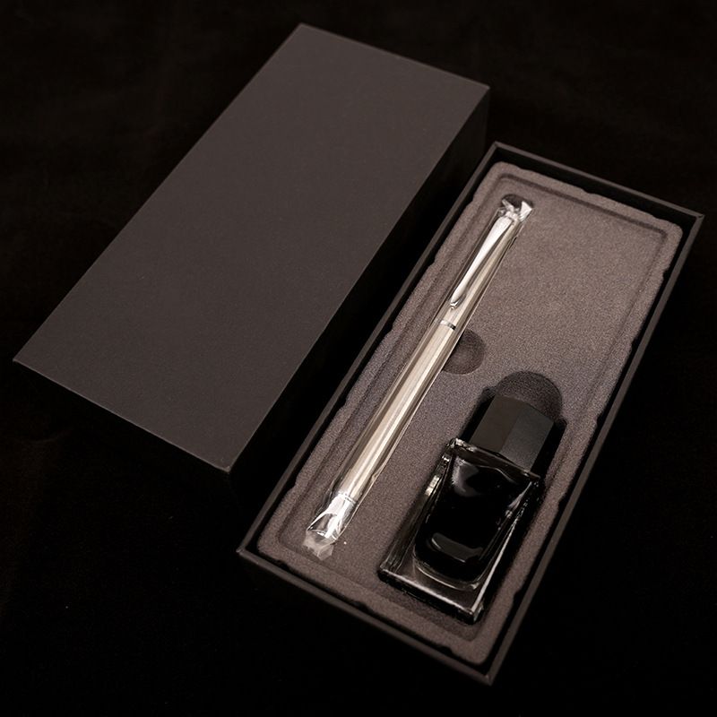 Fountain Pen Simple Hard Pen Calligraphy Adult Calligraphy Dark Tip Curved Tip Student Metal Fountain Pen Gift Box Set_voghion.com