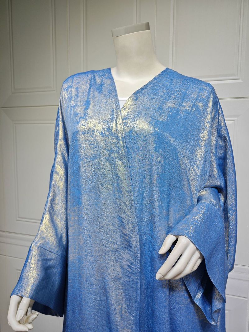 Vêtements pour femmes musulmanes, robe estampillée dorée, abaya, vêtements d'extérieur, cardigan_voghion.com