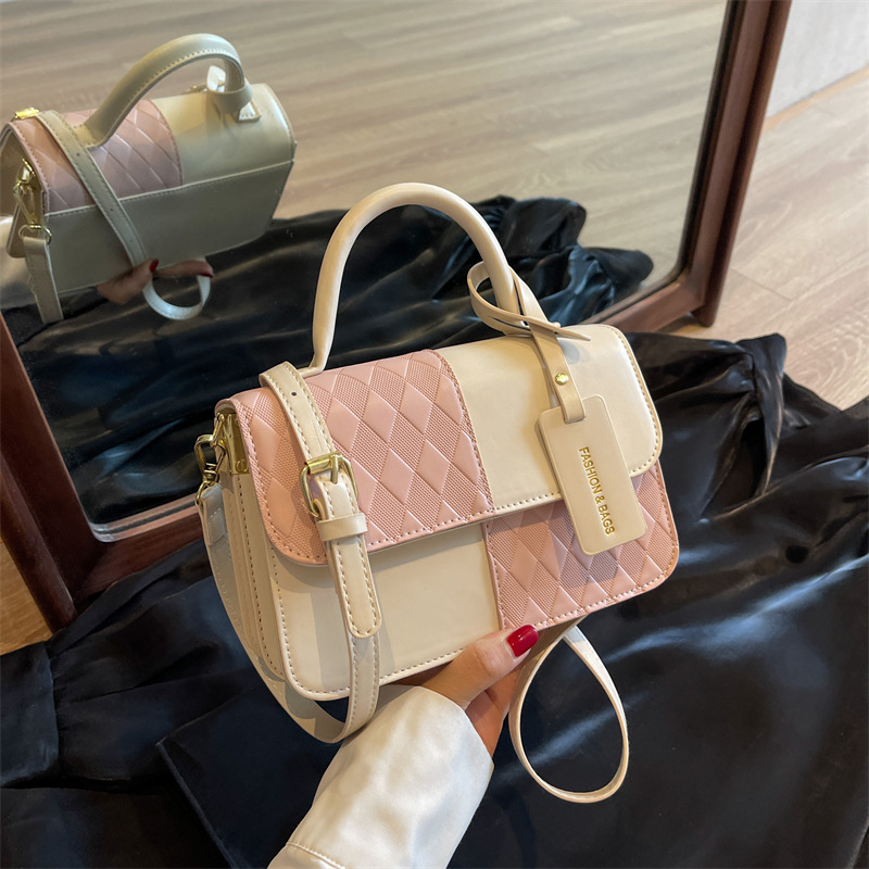 2024 New Retro Fashion Colored Handheld Small Bag Women's Simple and Versatile Small Square Bag High Quality Texture Crossbody Bag_voghion.com