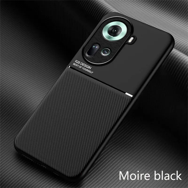 Luxury Leather Case For OPPO Reno 12F 11F 12 11 10 Pro Plus 5G 4G Built In Metal Plate Covers Support Car Holder Magnetic Case_voghion.com