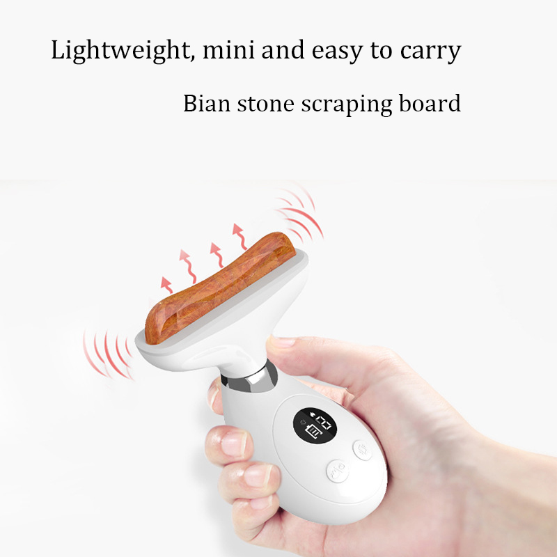 9 Versnellingen Elektrisch Rood Licht Bian Steen Schraapbord Warmte Trillingen Fa Massager Gezichtslift Ontspanning cial 70% korting_voghion.com