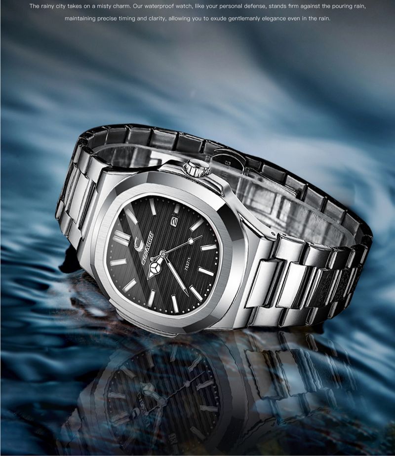 HAXIGO Kasig Simple Men's Automatic Quartz Watch Steel Belt Parrot/Snail Watch_voghion.com