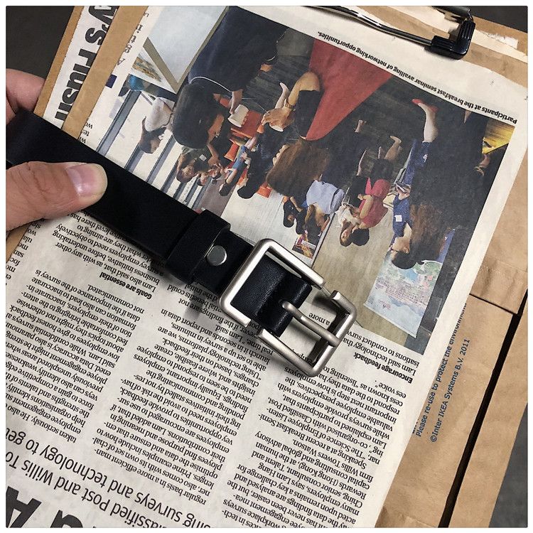 Nyt bælte til afslappet bukser, slankt bælte til mænd, koreansk version, unge mennesker, PU-læder, lille bælte i NS-stil, alsidigt bælte, dekoration_voghion.com