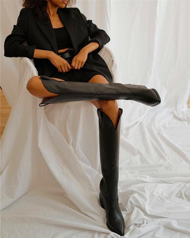 Fashion plus-size pointed over-the-knee boots for women_voghion.com