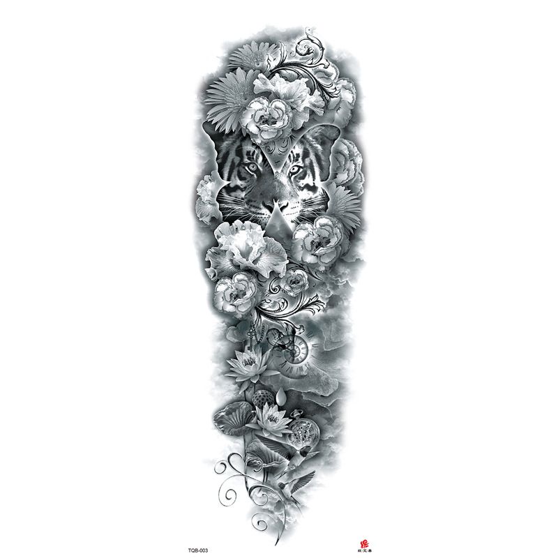 Autocollant de tatouage imperméable pour bras complet tendance_voghion.com