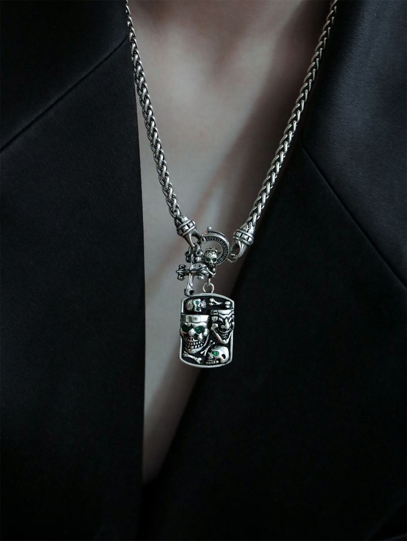 Collana cubana con testa di bottone a forma di fiore con croce retrò personalizzata da donna, design leggero di nicchia, catena con clavicola a croce, decorazione in stile freddo_voghion.com