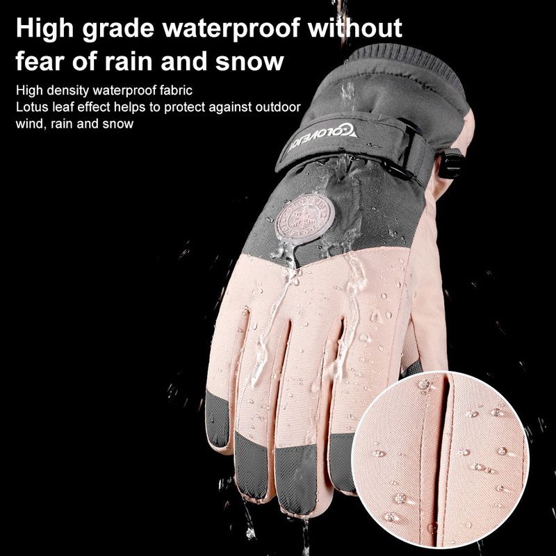 Waterdichte Ski Dames Winter Touchscreen Sneeuw Fleece ed Warme Thermische Handschoenen voor Snowboard Skiën Hardlopen Cycl_voghion.com