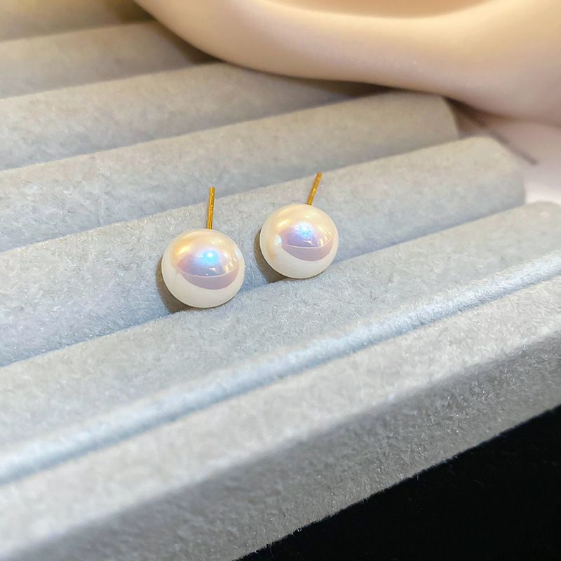 Orecchini a forma di sirena con perla in argento placcato oro vero, temperamento alla moda, versatili, leggeri e lussuosi_voghion.com
