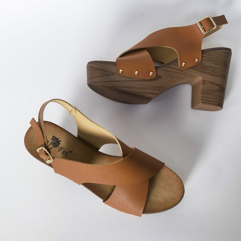 Schuhe 2024 Neue Dicken Hohen Absatz Große Größe Sandalen frauen Einfachheit_voghion.com