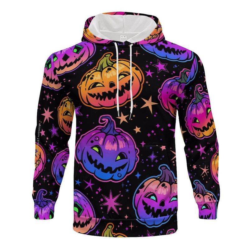 2024 Herbst und Winter Halloween 3D-gedrucktes Kürbiskopfelement Kapuzenpullover Lässiges Sweatshirt Herrenoberteil_voghion.com