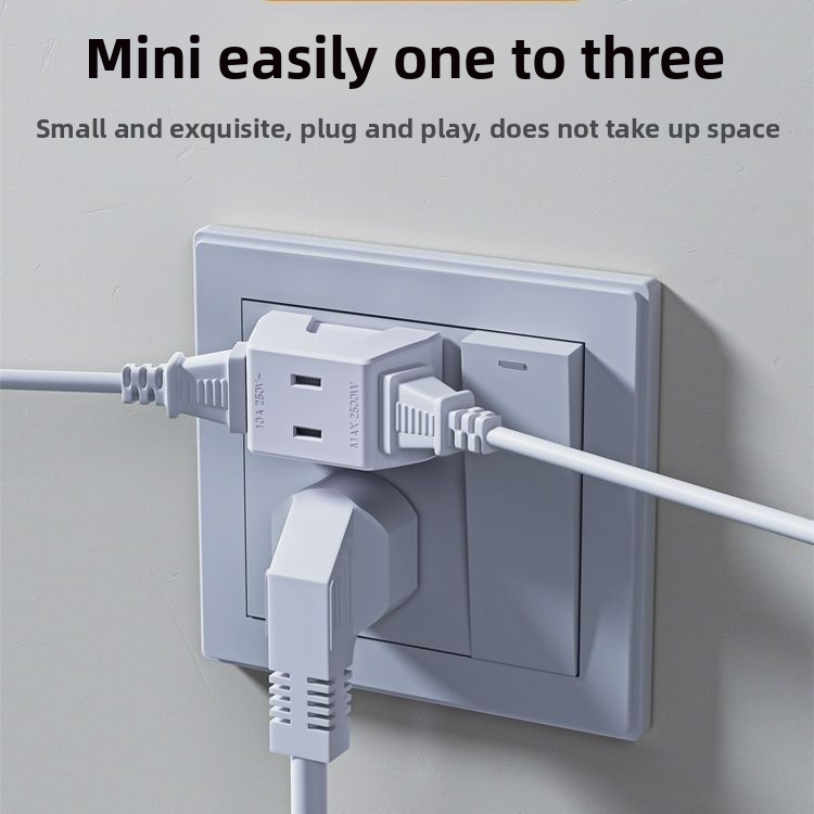 Pure Copper Mini Plug One-to-Three Power Adapter Two-Plug Travel Extension Two-Hole Wireless Converter_voghion.com