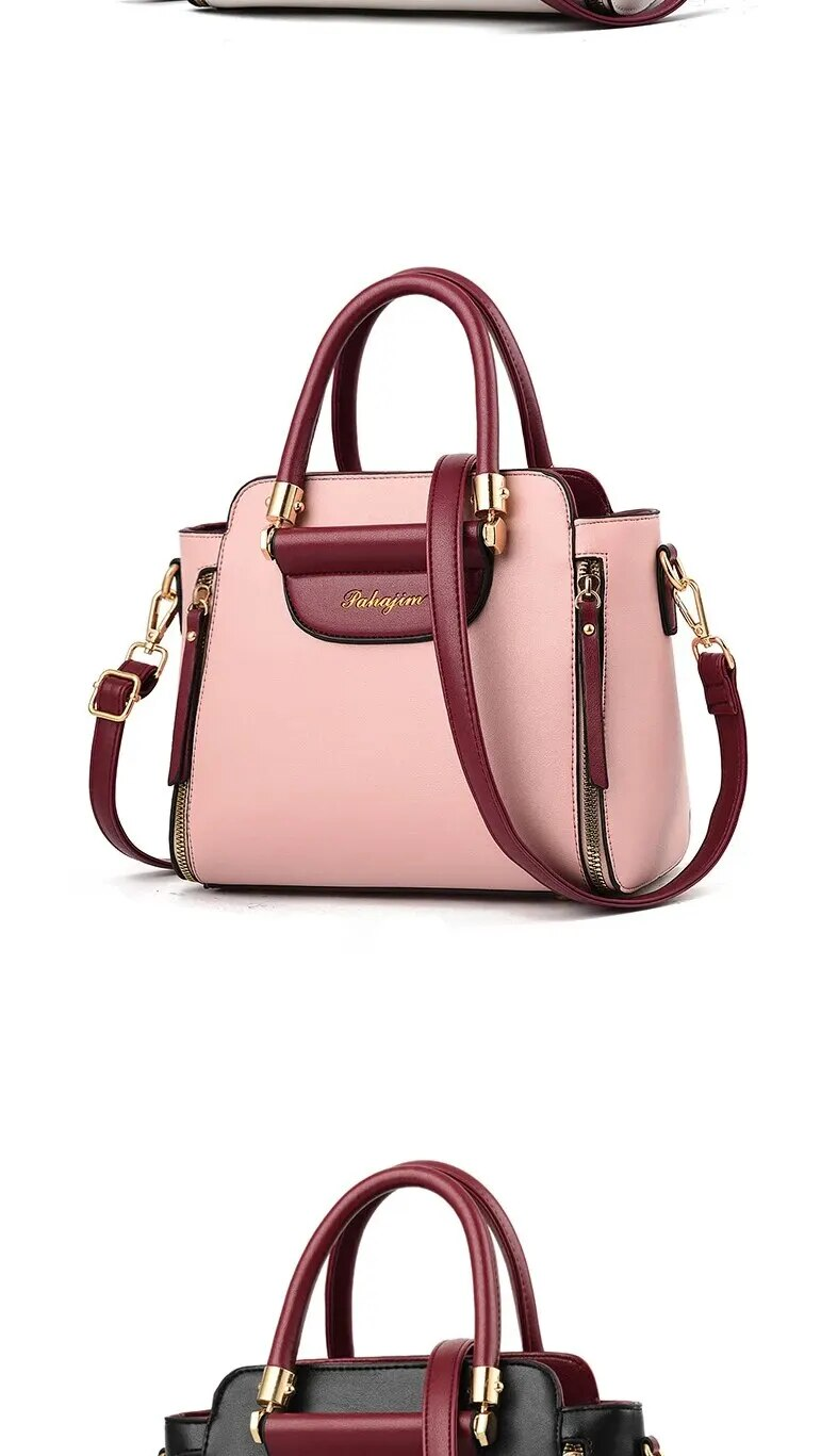 Fashion Color Contrast Handbag, ing Striped Crossbody Bag, Women's Elegant Office & Work Purse_voghion.com