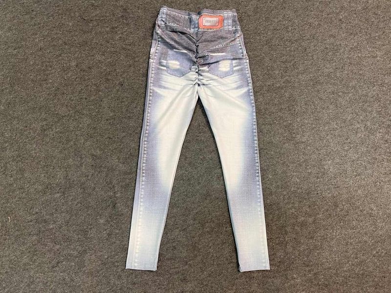 Women's Clothing digital printed denim blue tight-fitting high-elastic quick-drying yoga pants sports running tight fitness pants for women_voghion.com