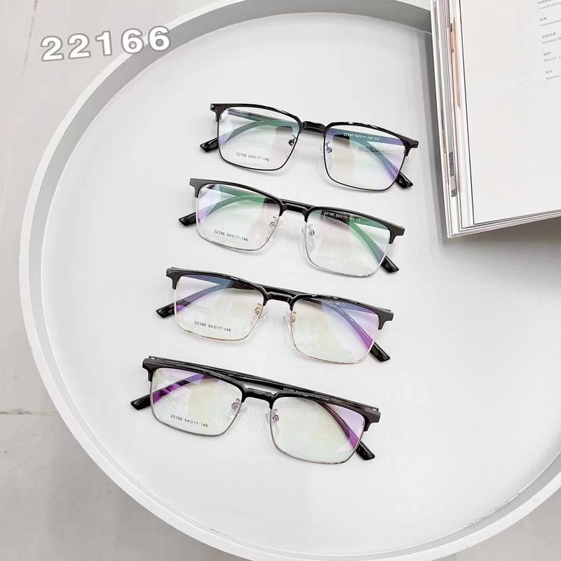 Ramă metalică pentru sprâncene, stil business, jumătate de ramă metalică, plată, pătrată, artistică, anti-lumină albastră, pentru miopia bărbaților, stil business nou_voghion.com