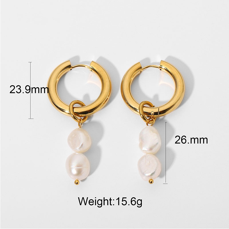 İnci VENÜS Doğal Halka Küpeler WomanCharm Metal Doku Geometrik Moda Küpeler украшения 2_voghion.com
