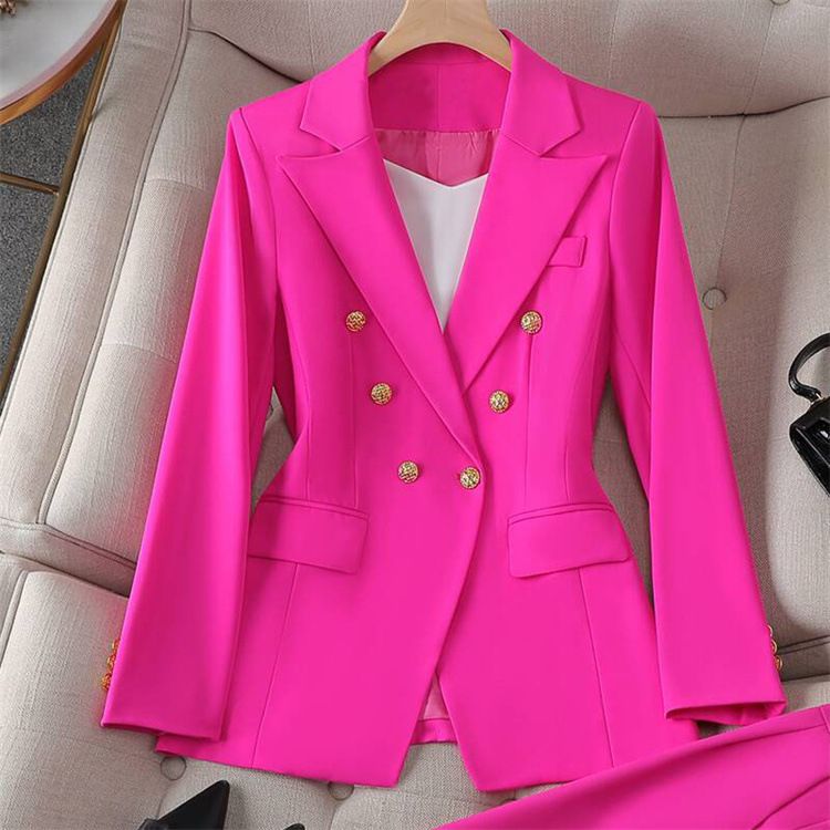 Women's Clothing Spring Red Suit Jacket Women's New Professional Temperament Commuter Small Fashion Suit Set_voghion.com