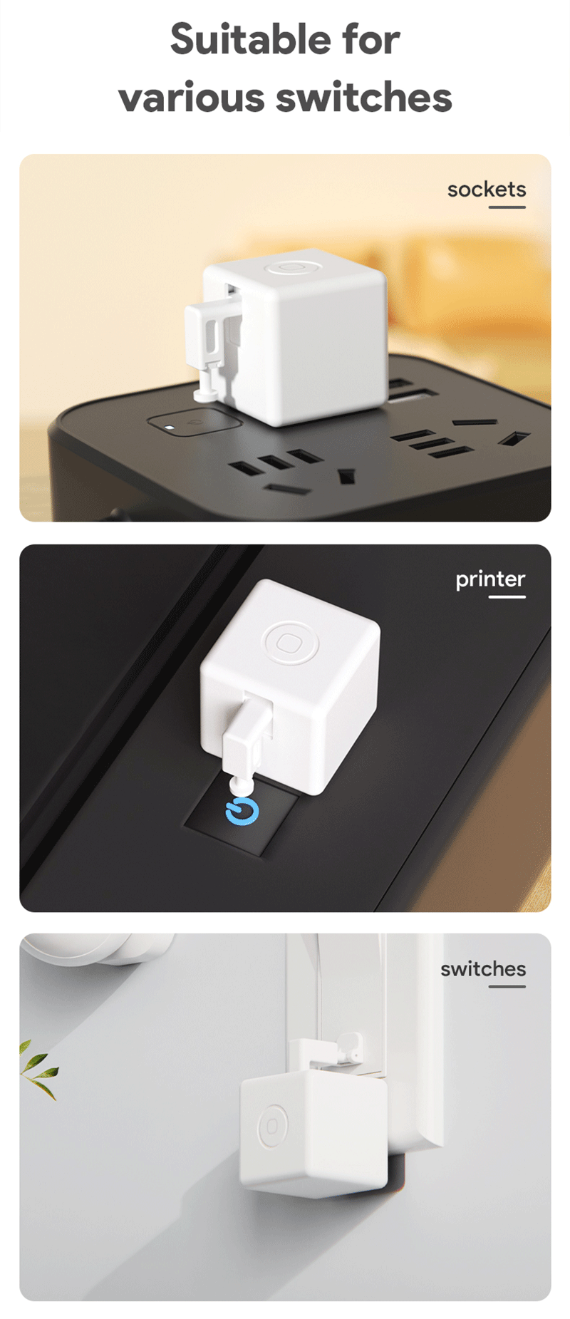 Tuya Zigbee Bluetooth Smart Touch Plus USB Rechargeable Switch Button Pusher Arm Fingerbot Via Alice Alexa Google Home_voghion.com