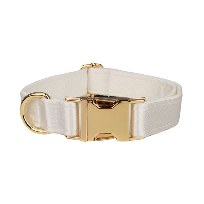 Coleira de cristal branca grande, média e pequena para cachorro, com alça de pescoço e gravável_voghion.com