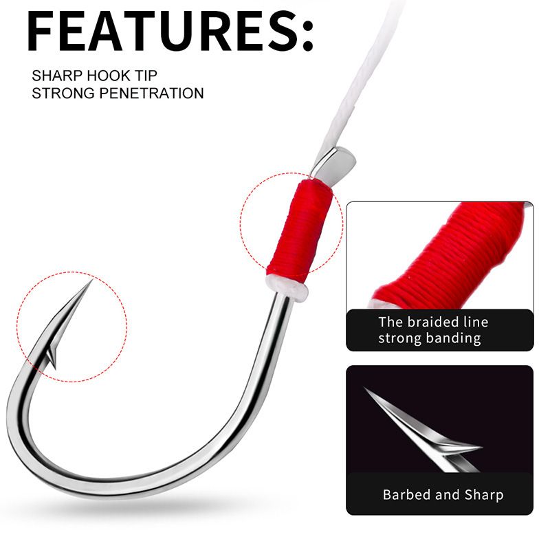 Iron Plate Lure Deep Boat Tuna Double Hair Tying Sea Fishing Assist Jigging Hook_voghion.com
