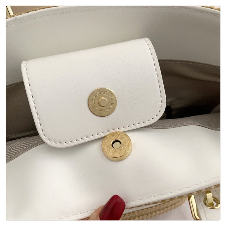 Borse a tracolla femminili a spalla in paglia intrecciata per le donne 2023 Designer Secchiello Borse da spiaggia estive Borsa da viaggio Shopper_voghion.com