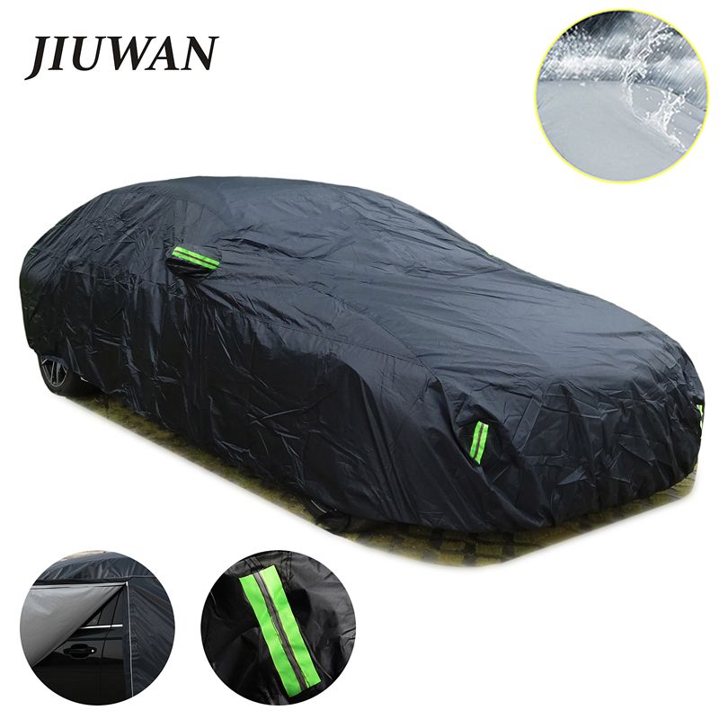 Universal-Vollabdeckung für SUV/Limousine, wasserdicht, für den Außenbereich, Schutz vor Sonne, Regen und Schnee, UV-Schutz, Reißverschluss-Design, schwarze Autoabdeckung, S-XXL_voghion.com