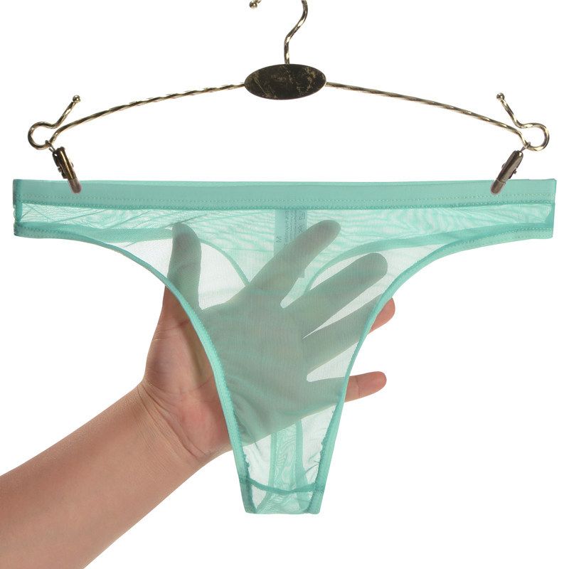 Junye Men's Ultra Thin Mesh Transparent Pouch Free Thong Soft Breathable Sexy Unisex Underwear_voghion.com
