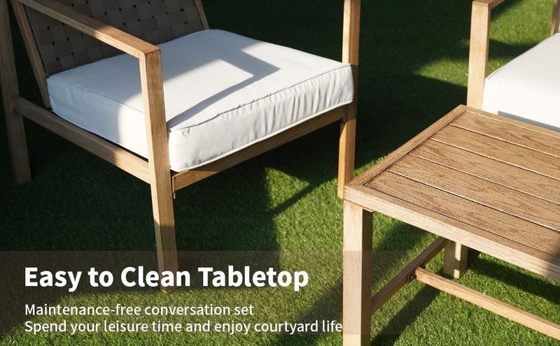4 Pieces Metal Patio Furniture Set, Hand-Made Drawstring Outdoor Patio Conversation Sets Outside Loveseat With Soft Cushion For Garden, Backyard, Porch, Poolside_voghion.com