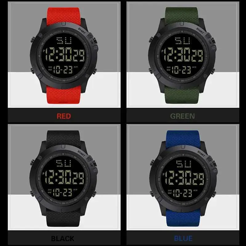 Orologio elettronico da uomo sportivo multifunzione militare impermeabile luminoso LED digitale per bambini con quadrante grande M250731_voghion.com