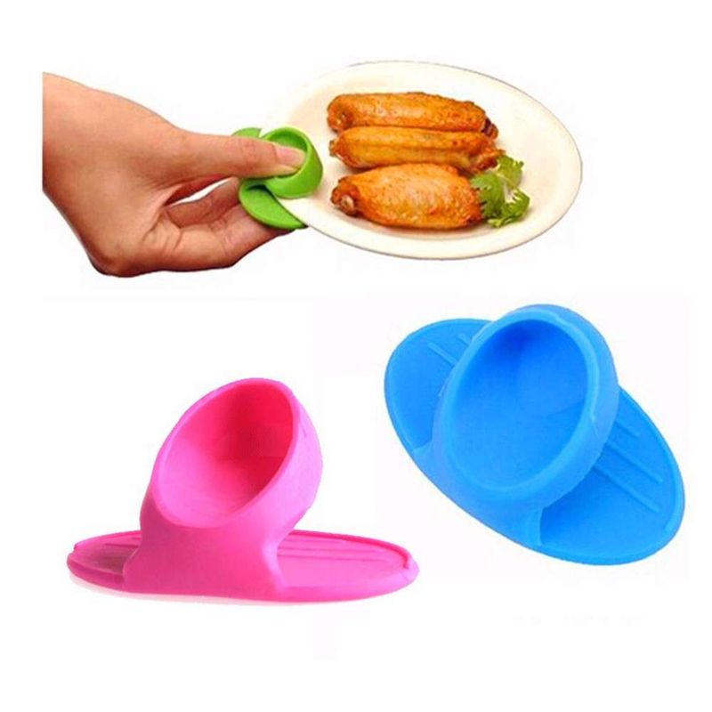 14Pcs Partner Microwave Oven Mitts Silicone Holder For Kitchen Convenient Insulated Glove Finger Nonslip Clips Protect Wise Cook Tools_voghion.com