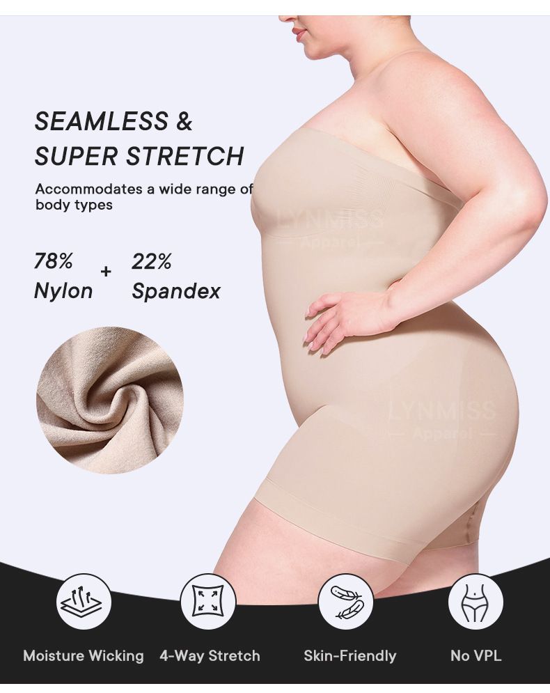 New Shapewear dress with strapless strapless jumpsuit slim shorts_voghion.com