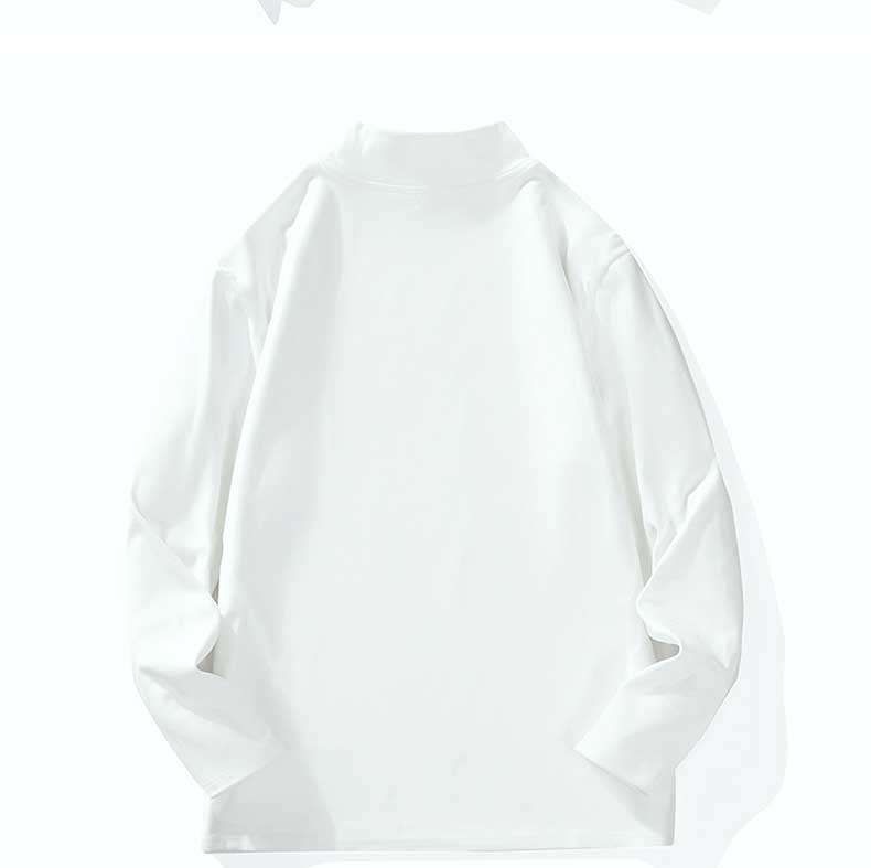 Herren-Thermo-Langarm-T-Shirt mit Halbrollkragen – Weiche, mit Fleece gefütterte Winter-Basisschicht, Slim Fit, lässiger, einfarbiger Pullover für Herren_voghion.com