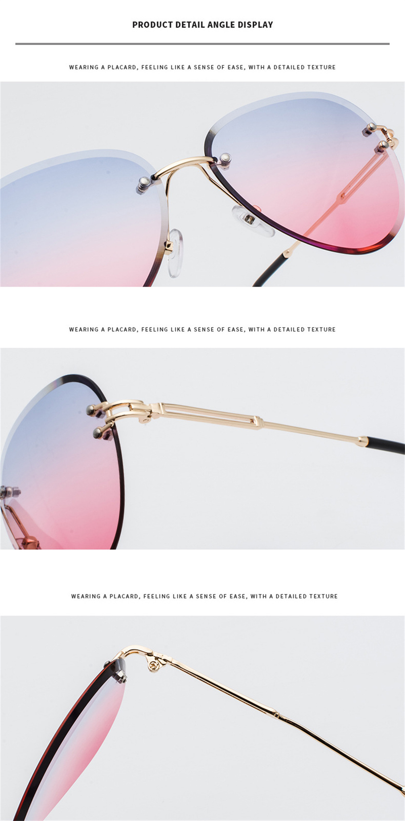 Zilead Randlose Metall Sonnenbrille Mode Farbverlauf Sonnenbrille Frauen Vogue Lunette De Soleil Femme Vintage Zonnebril_voghion.com