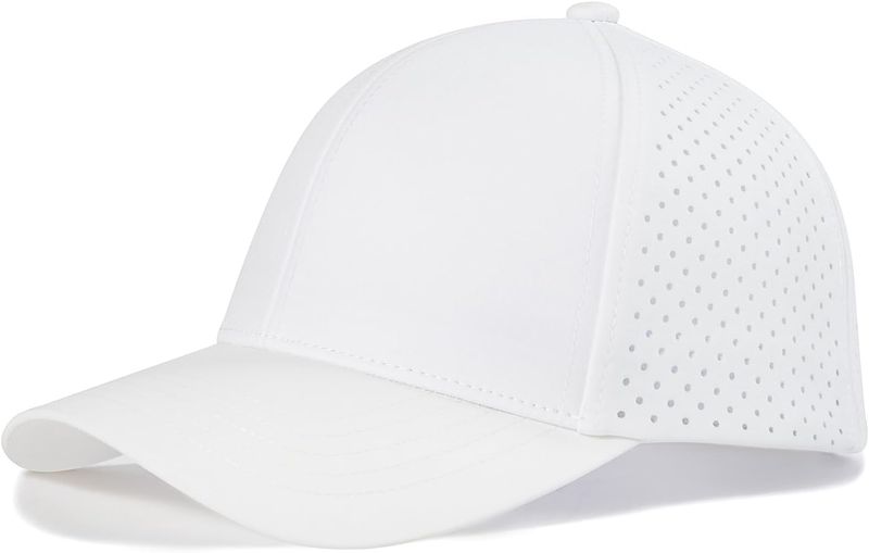 VOBOOM Cappello da baseball da uomo ad asciugatura rapida con taglio laser, mesh, bulbo oculare, visiera curva e cappello con bottone posteriore_voghion.com