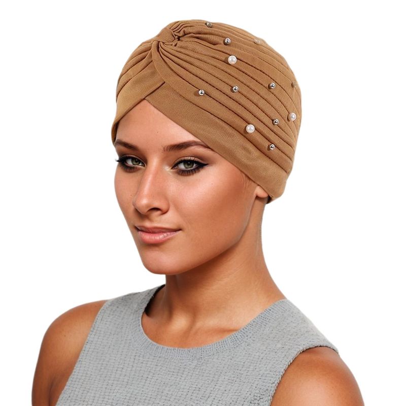 Muslim hat Turban cap pleats nail bead pleats simple watermelon cap_voghion.com