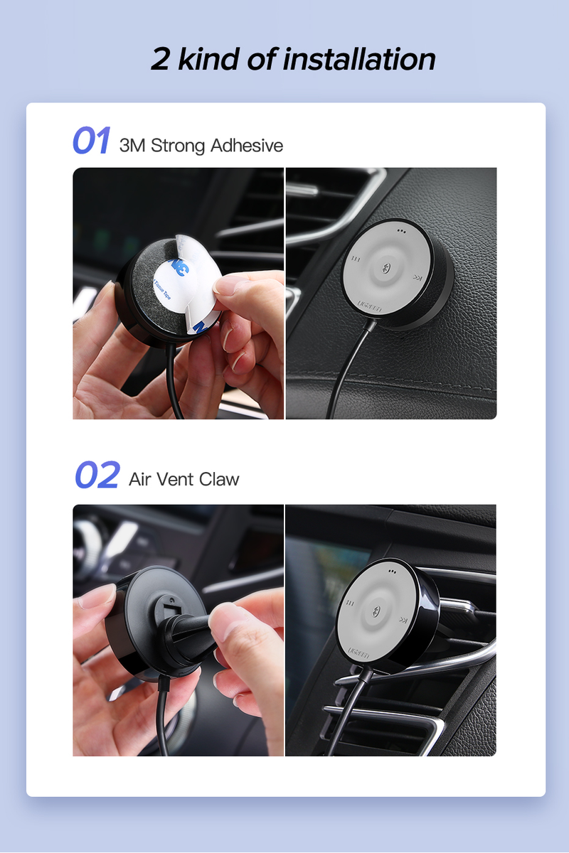 UGREEN Bluetooth 5.0 Car Kit Receiver AptX LL Wireless 3.5 AUX Adapter For Car Speaker USB Bluetooth 3.5mm Jack Audio Receiver_voghion.com