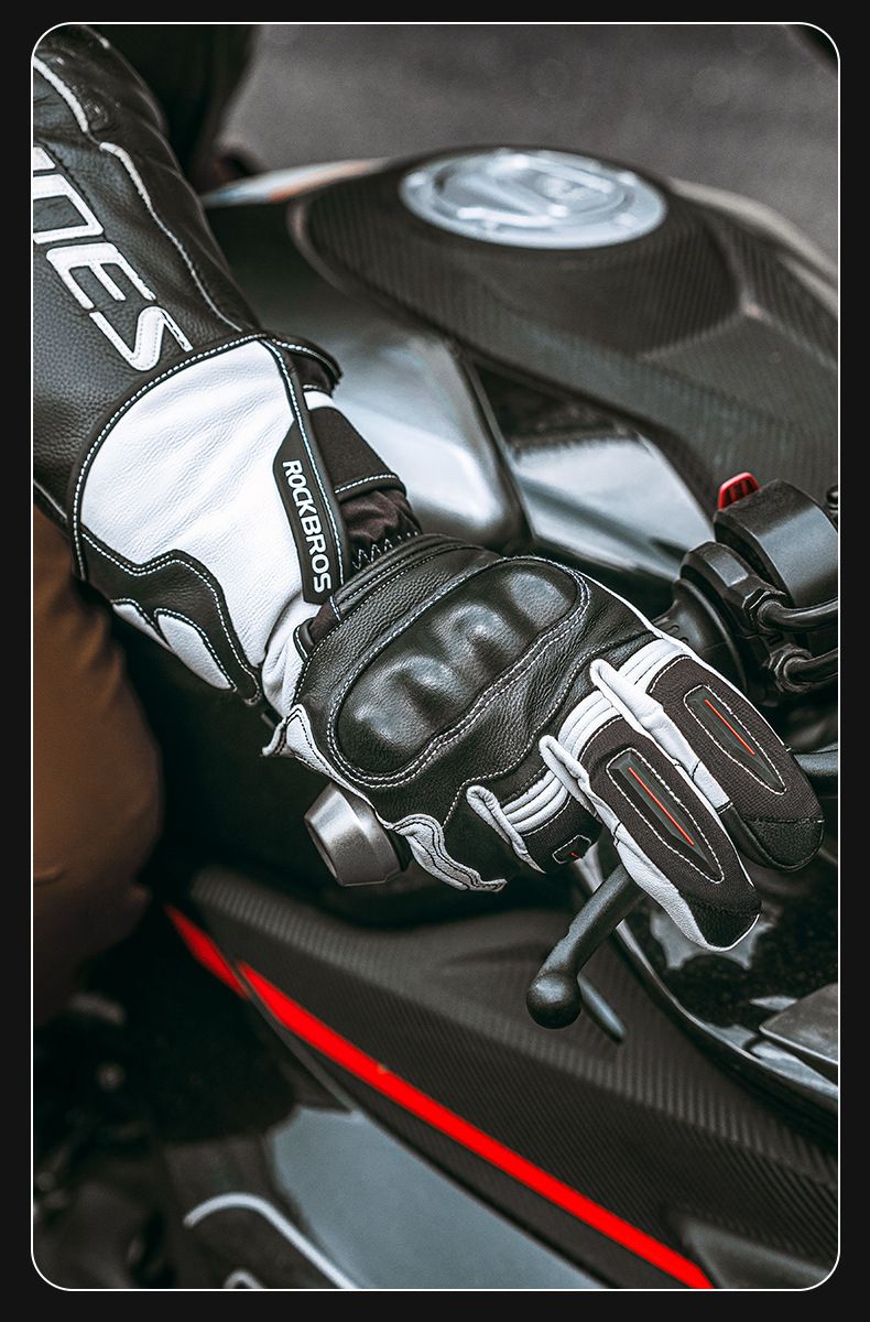 Rock Brothers Reithandschuhe für Herren, verlängerte Vollfingerhandschuhe, warm, winddicht und sturzsicher, Motorrad-Winterausrüstung_voghion.com