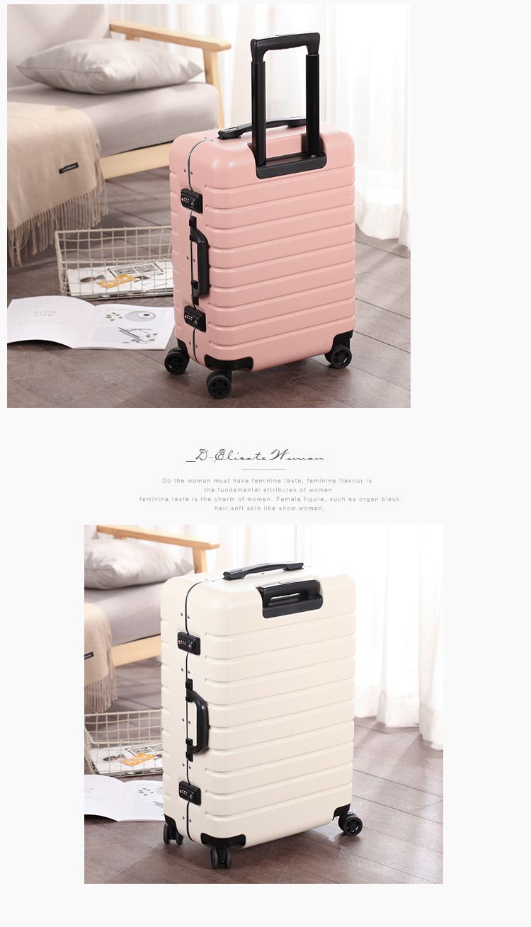 Durable PC Aluminum Frame Luggage With TSA Lock, 20-inch & 25-inch Spinner Suitcase For Travel, Waterproof & Lightweight Carry-On_voghion.com