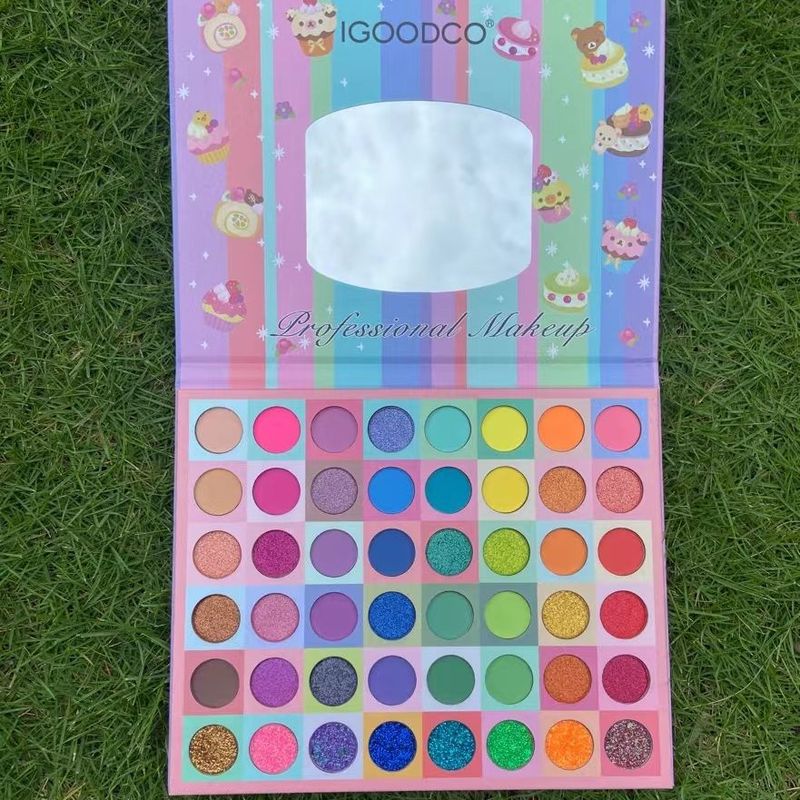 Makeup Sets 48 Color Cartoon Cake Pattern Eyeshadow Palette Children's Toys Stage Performance Makeup Palette_voghion.com