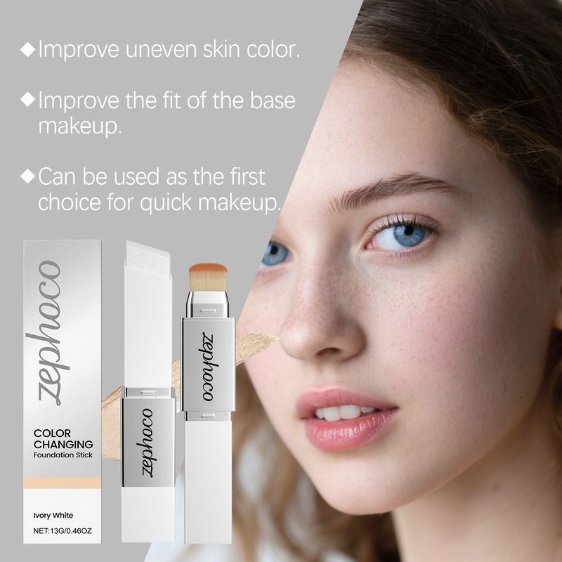 Zephoco Ivory White Sanfte Feuchtigkeitspflege, natürliche Passform, geeignet für fettige und trockene Haut, klarer Foundation-Stick_voghion.com